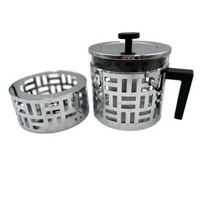 2 Piece Bodum French Press EXC Stainless Steel Body Modern Art Deco, WARMER